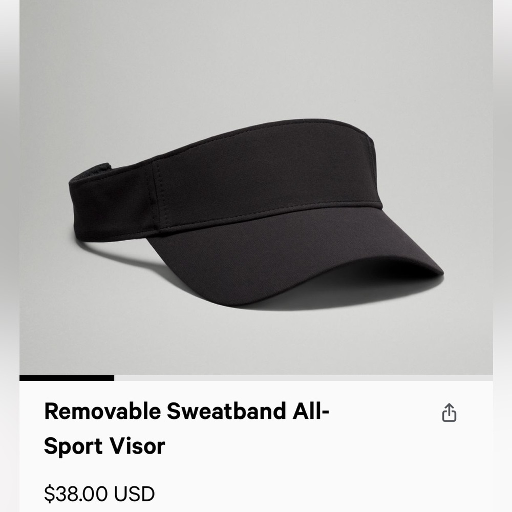black Lululemon all-sport visor